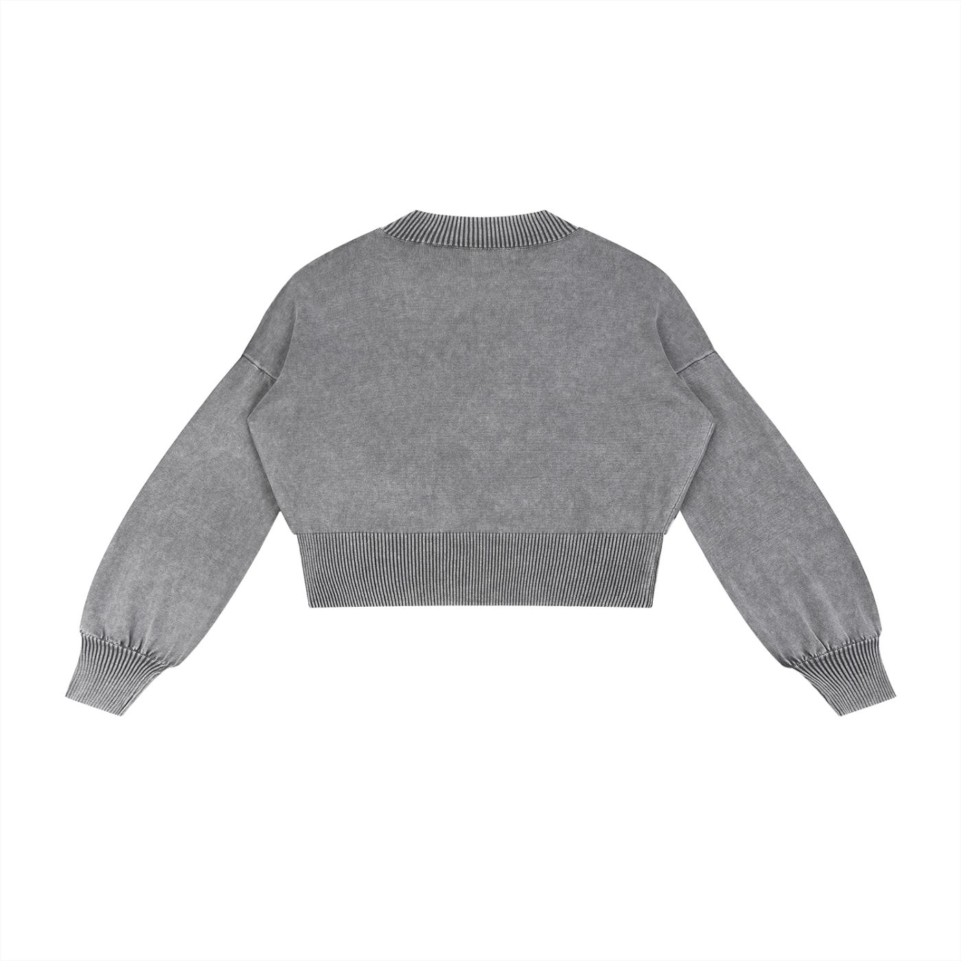 “Be The Hero of Your Own Story” Mineral Wash Balloon Sleeve Cropped Sweater