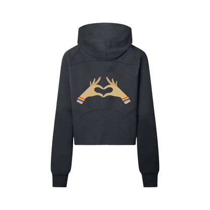 “Love” Cropped Half-Zip Hoodie