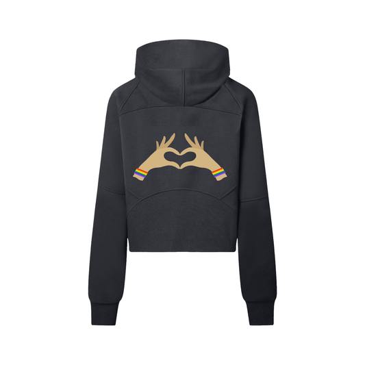 “Love” Cropped Half-Zip Hoodie