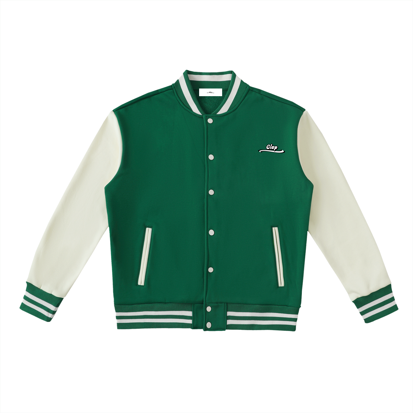 “Stars Smile” Two-Tone Fleeced Varsity Jacket