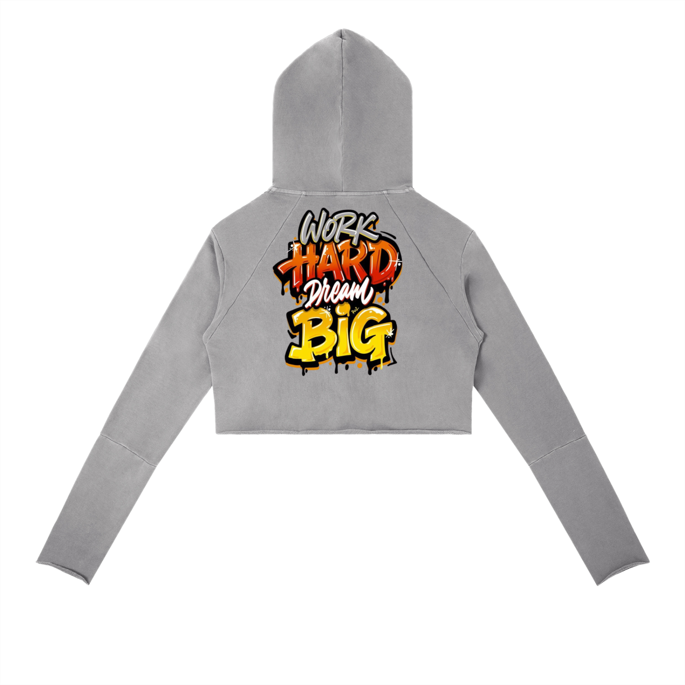 “Work Hard Dream Big” Vintage Washed Raw Edge Hoodie