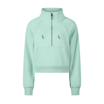 “Tomorrow’s Going To Be Better” Cropped Half-Zip Sweatshirt