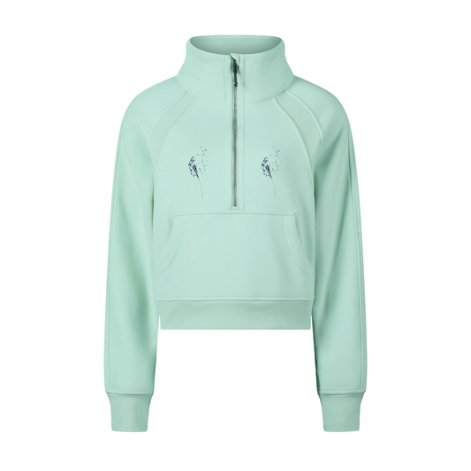 “Tomorrow’s Going To Be Better” Cropped Half-Zip Sweatshirt