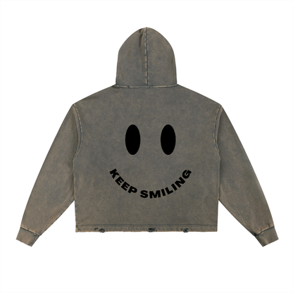 “Be The Sunshine” Vintage Washed Frayed-Hem Hoodie