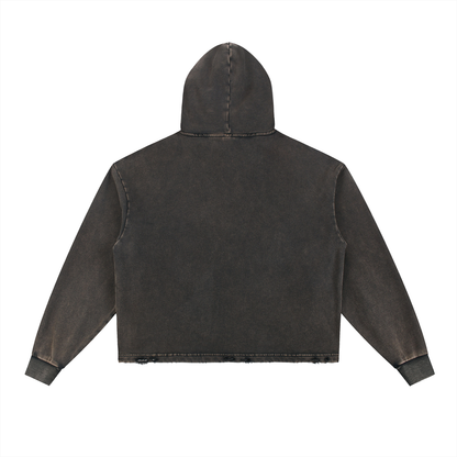 “I Love you Mom” Vintage Washed Frayed-Hem Hoodie