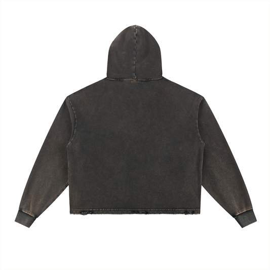 “I Love you Mom” Vintage Washed Frayed-Hem Hoodie