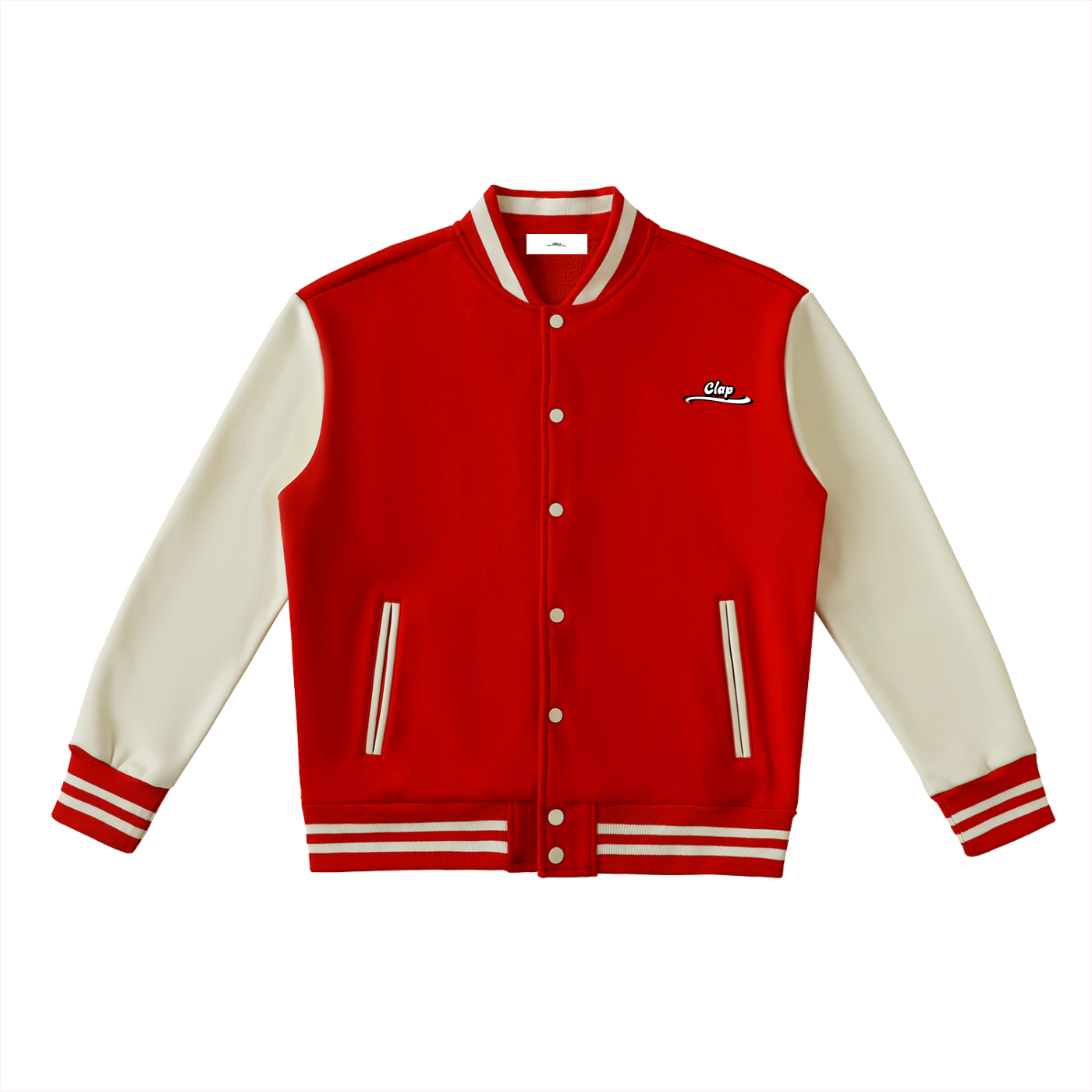 “Stars Smile” Two-Tone Fleeced Varsity Jacket