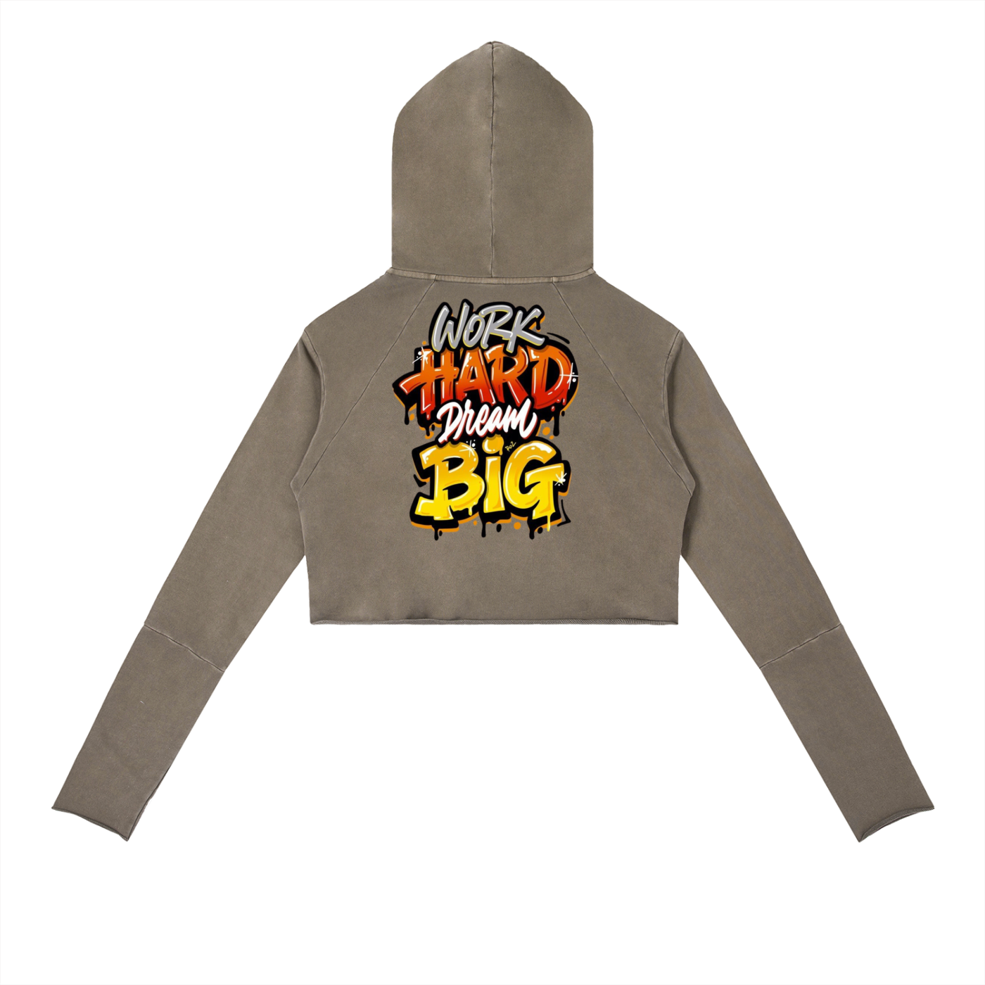 “Work Hard Dream Big” Vintage Washed Raw Edge Hoodie