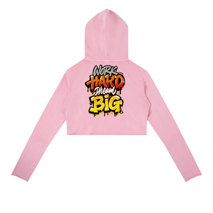 “Work Hard Dream Big” Vintage Washed Raw Edge Hoodie