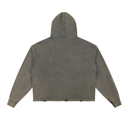 “I Love you Mom” Vintage Washed Frayed-Hem Hoodie